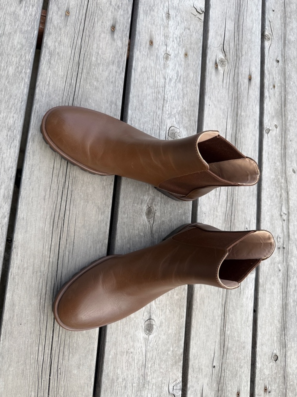 Stuart Weitzman Women’s Brown Leather Chelsea Boots Sz 8B